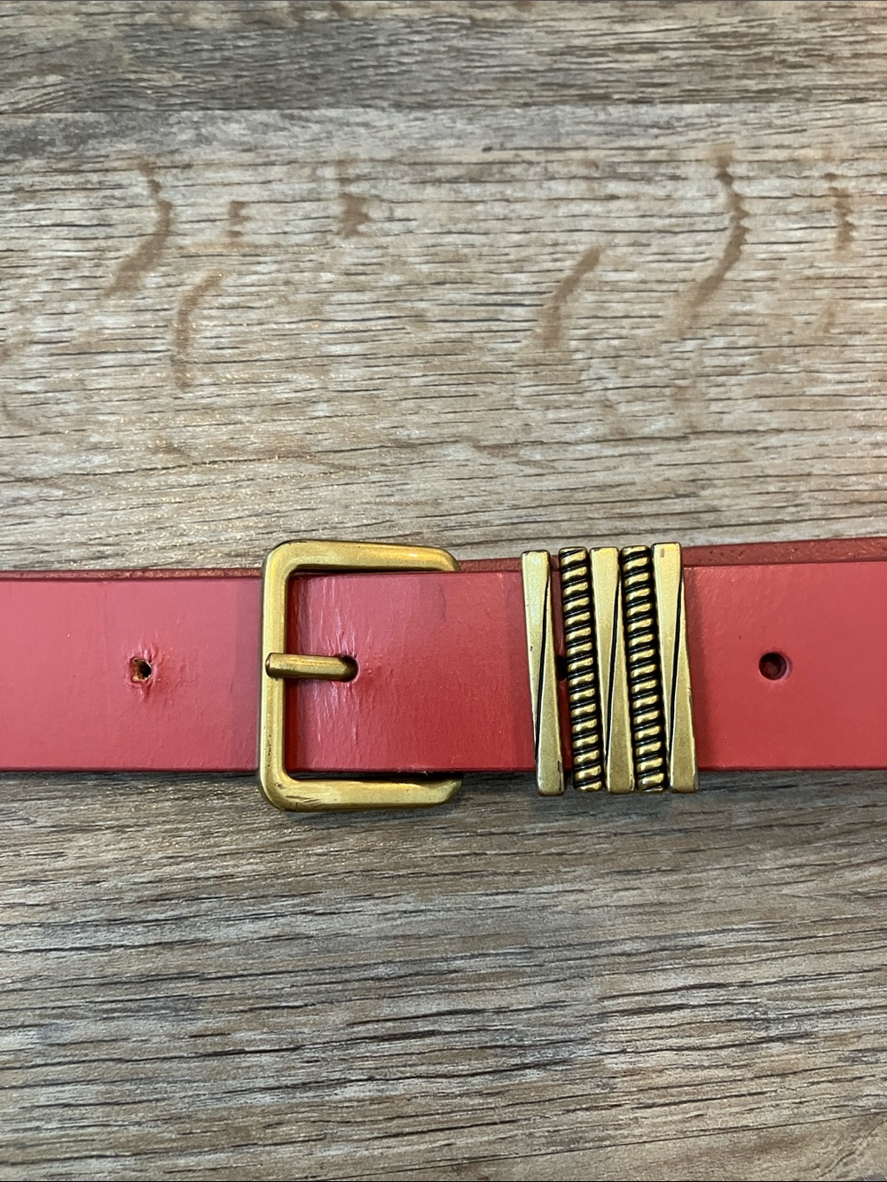 Women's Levi's Leather Belt with Gold-Tone Buckle